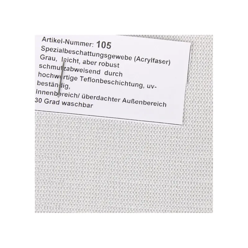105 Sonnensegel Stoff hellgrau Gardine Acrylgewebe Longlife 1,7 m breit