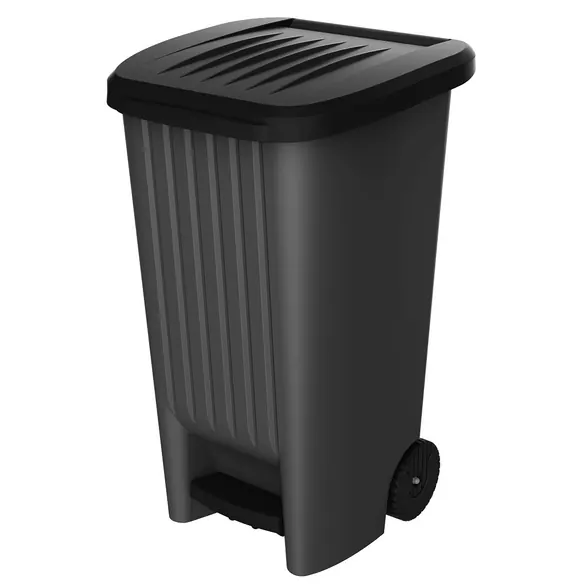 Abfalleimer, 90 l, schwarz, Kunststoff