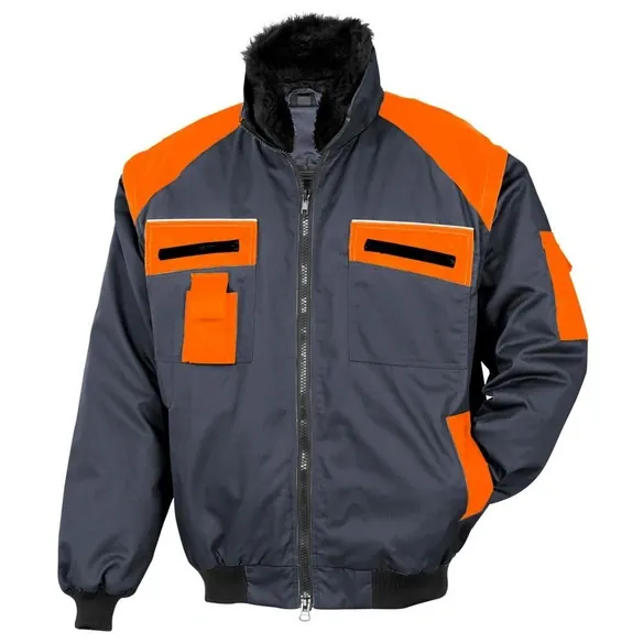 Allroundblouson, anthrazit/orange, Polyester/Baumwolle, Gr. XXL