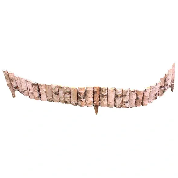 Beetbegrenzung, Mit Draht für Rundungen, BxHxL: 5 x 15 x 120 cm, Natur, Birkenholz