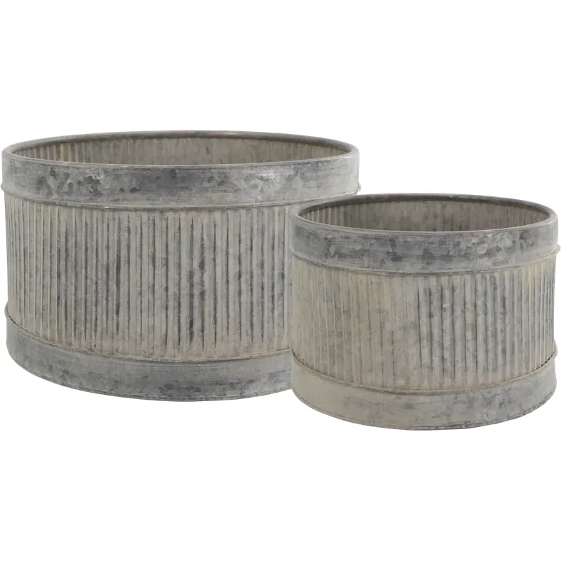 Chic Antique Übertopf mit Rillen 2er