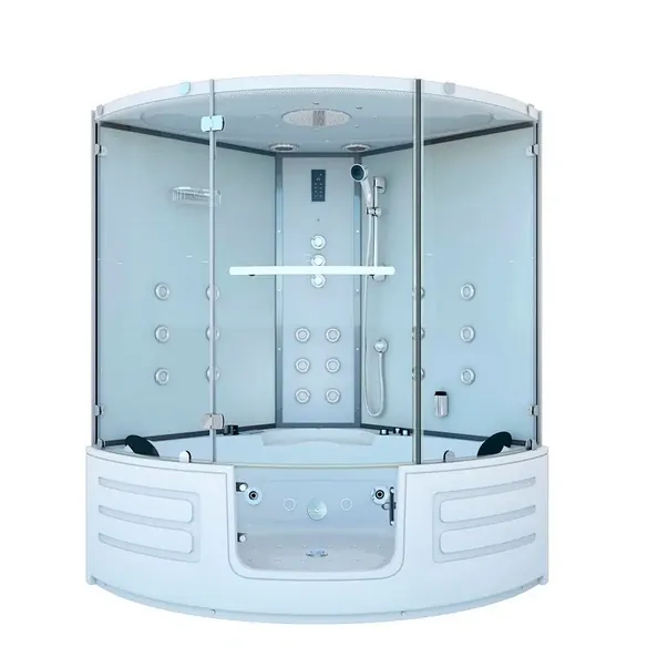 Dampfdusche, Whirlpool, LxBxH: 150x150x217 cm, weiß