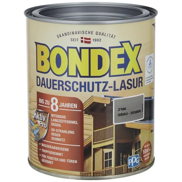 Dauerschutzlasur, grau, lasierend, 0.75l