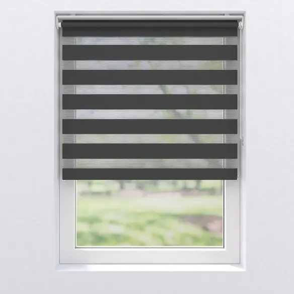 Doppelrollo, klemmfix, BxH: 80 x 150 cm, Polyester, hellgrau