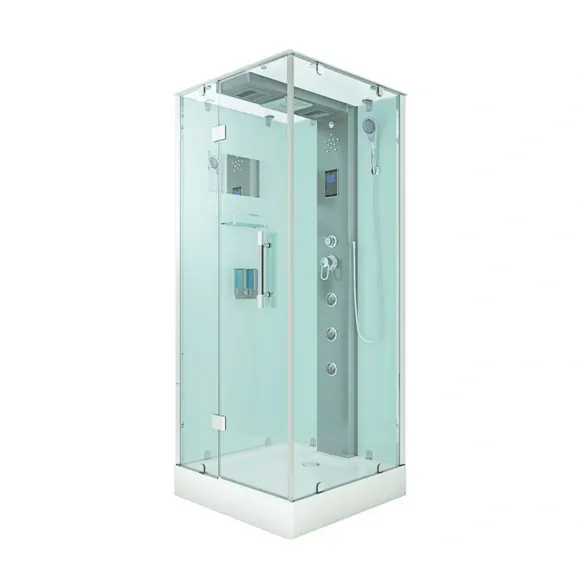 Duschkabine, Dampfdusche, LxBxH: 90x90x218 cm, weiß
