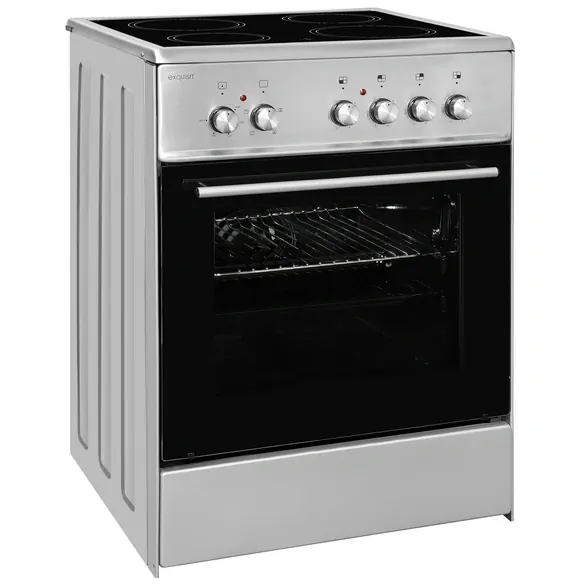 Elektro-Standherd »ECM 6-4 Inox«, 61 l, Metall/Glas, silbergrau