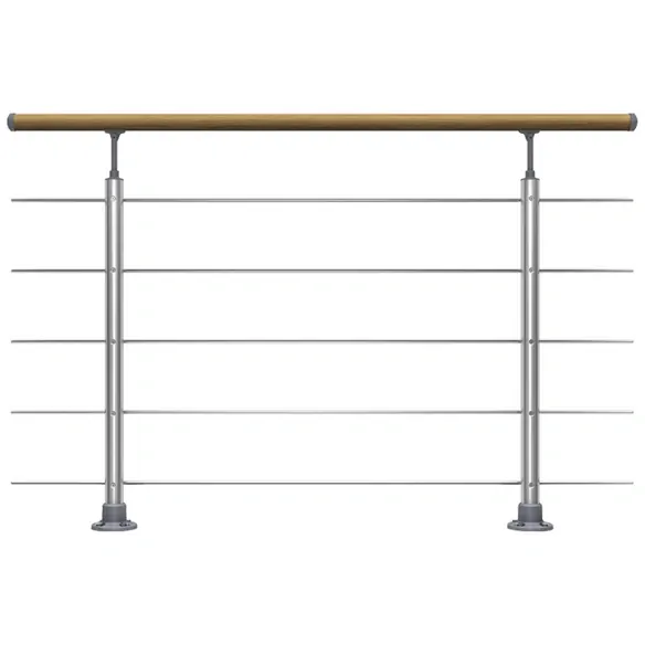 Geländer-Set, für Bodenmontage, Länge 150 cm