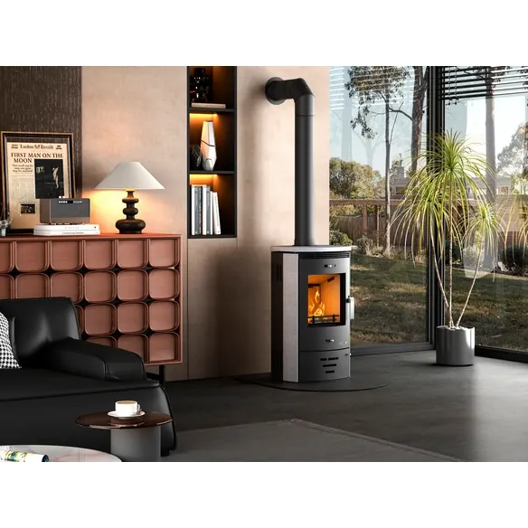 Kaminofen »NADOR 4.0 «, BxH: 55 x 93,5 mm, 7 kW, Stahl / Granitstein