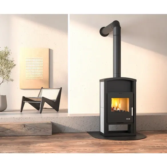 Kaminofen »SCHWEDEN«, BxH: 57 x 101 cm, 7 kW, Stahl / Keramik