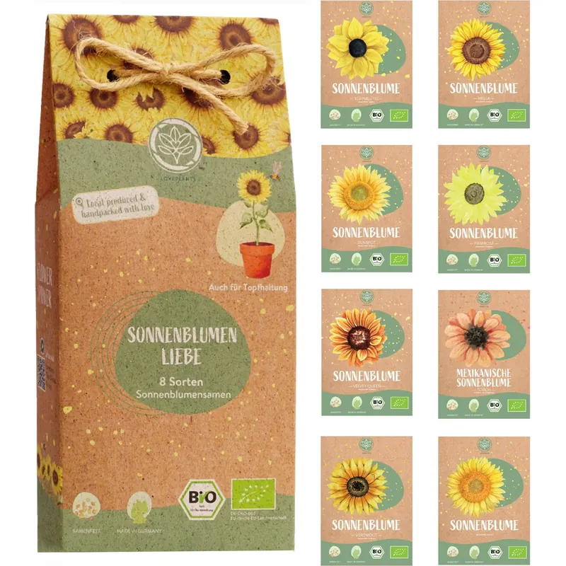 LOVEPLANTS Bio Sonnenblumen Samen Set