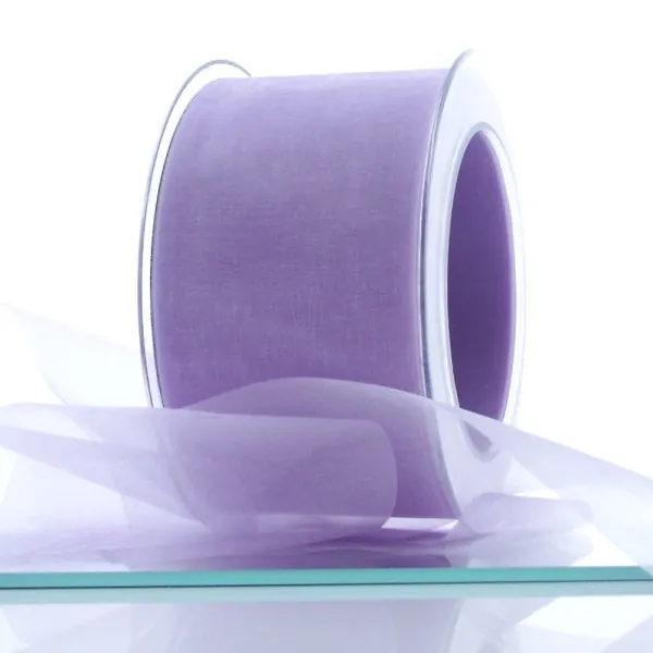 Organzaband B 60 mm, Tischband, L 50 m, für Hochzeit Feste flieder