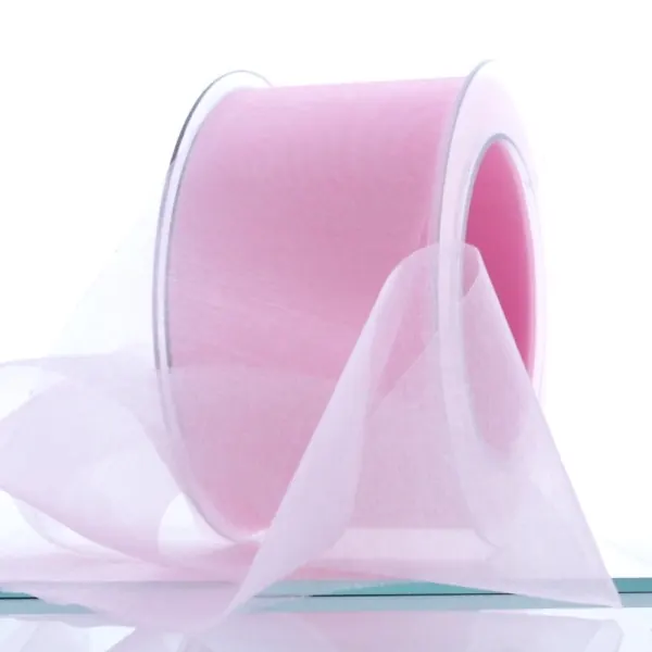 Organzaband B 60 mm, Tischband, L 50 m, für Hochzeit Feste rosa