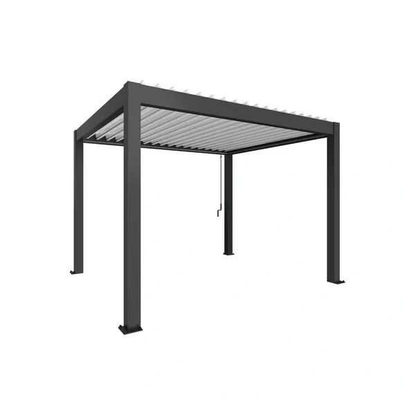 Pergola »Gr. 3,5 x 3«, BxHxT: 367,5 x 264 x 312 cm, dunkelgrau-metallic/weiss