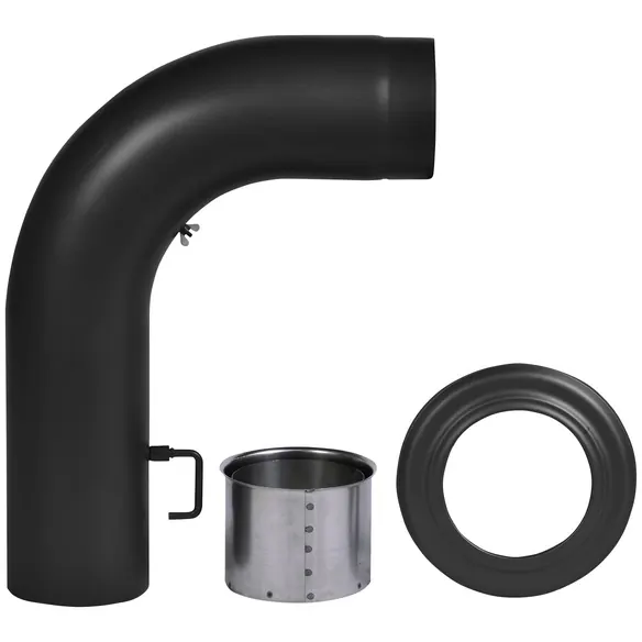 Rauchrohr-Set, ØxL: 15 x 45 cm, Stärke: 2 mm, Stahl