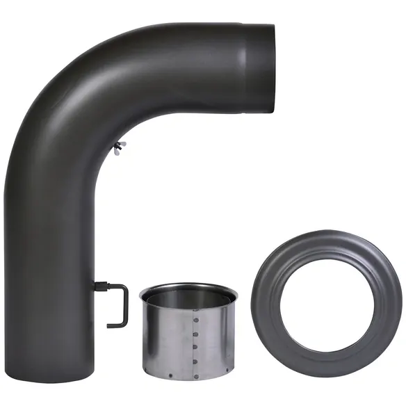 Rauchrohr-Set, ØxL: 15 x 60 cm, Stärke: 2 mm, Stahl