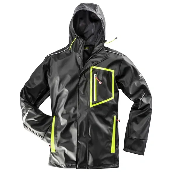 Regenjacke »ULTRA«, schwarz/lime, Polyurethan (PU), Gr. XXL