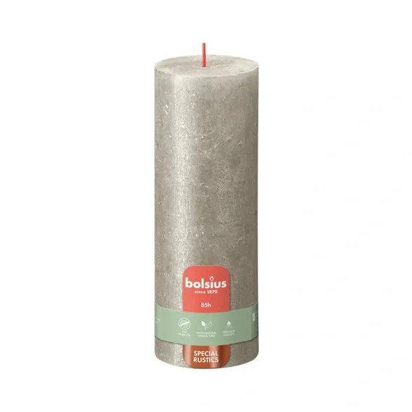 Stumpenkerze, »Rustik Shimmer«, Ø 6,8 cm, H: 19 cm, champagner