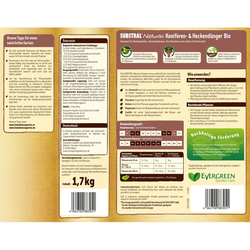 SUBSTRAL® Naturen® Koniferen- & Heckendünger, 1,20 kg
