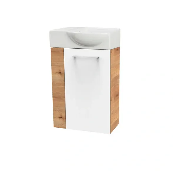 Waschplatz-Set »SBC Gäste Bad«, 45cm rechts Asteiche/Weiß