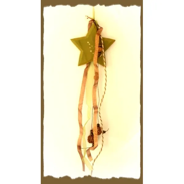 Weihnachtsdekoration Holzstern zum Hängen hellgrün L 40 cm zum Basteln und Dekorieren