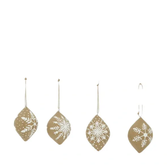 Weihnachtskugel, Ø: 8 cm, tropfenförmig, 4 Stk.
