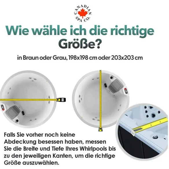 Whirlpoolabdeckung, 203 cm Ø, grau, isolierend, UV-beständig