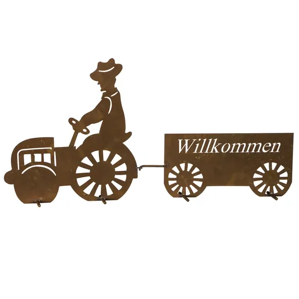 Willkommensschild, rostfarben, Stahlblech, BxH: 10 x 43 cm