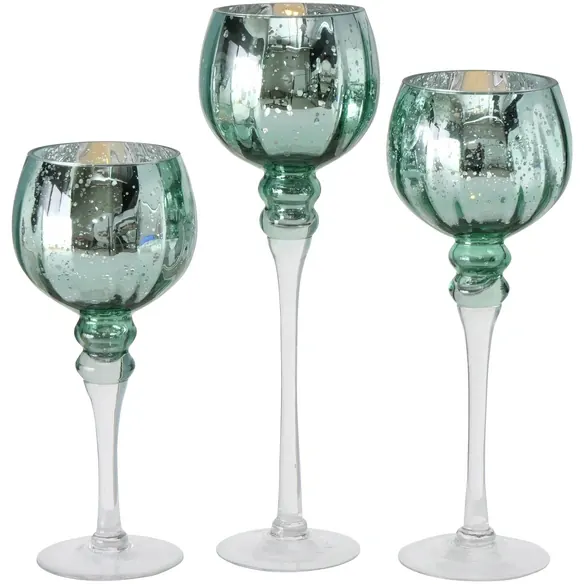 Windlicht, salbeigrün, Glas