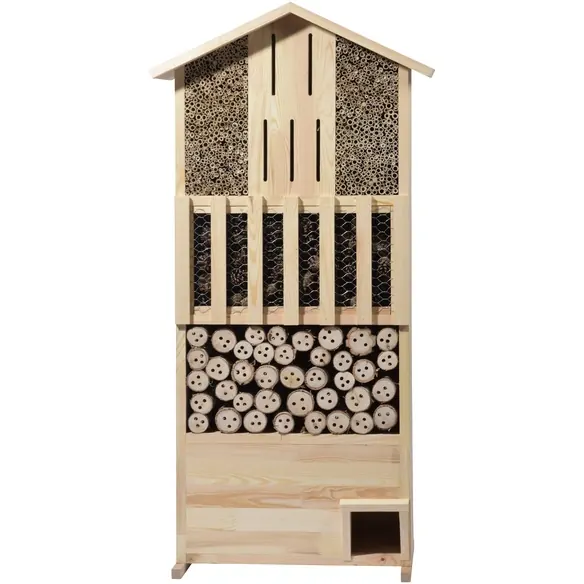 XXL Insektenhotel-Wand mit Igelhaus